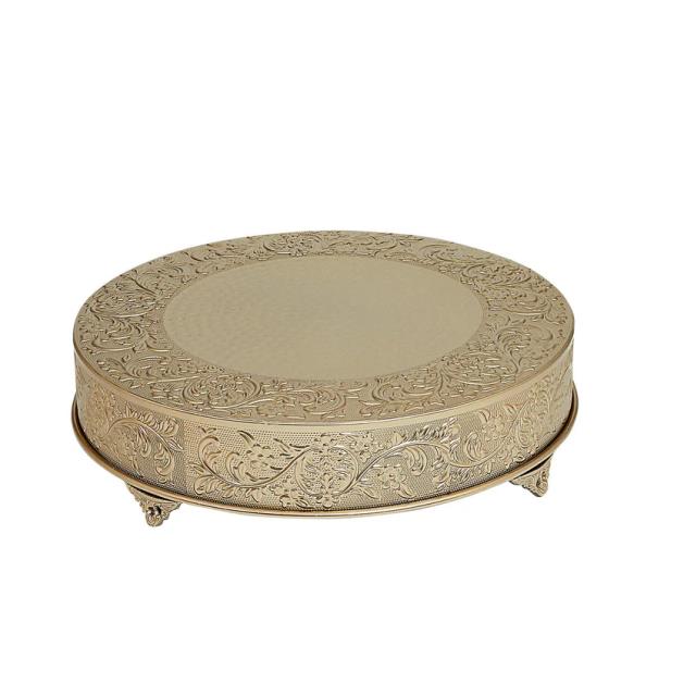 Rental store for Floral Embossed Cake Plateau  Gold , 22 in. Round in Memphis TN