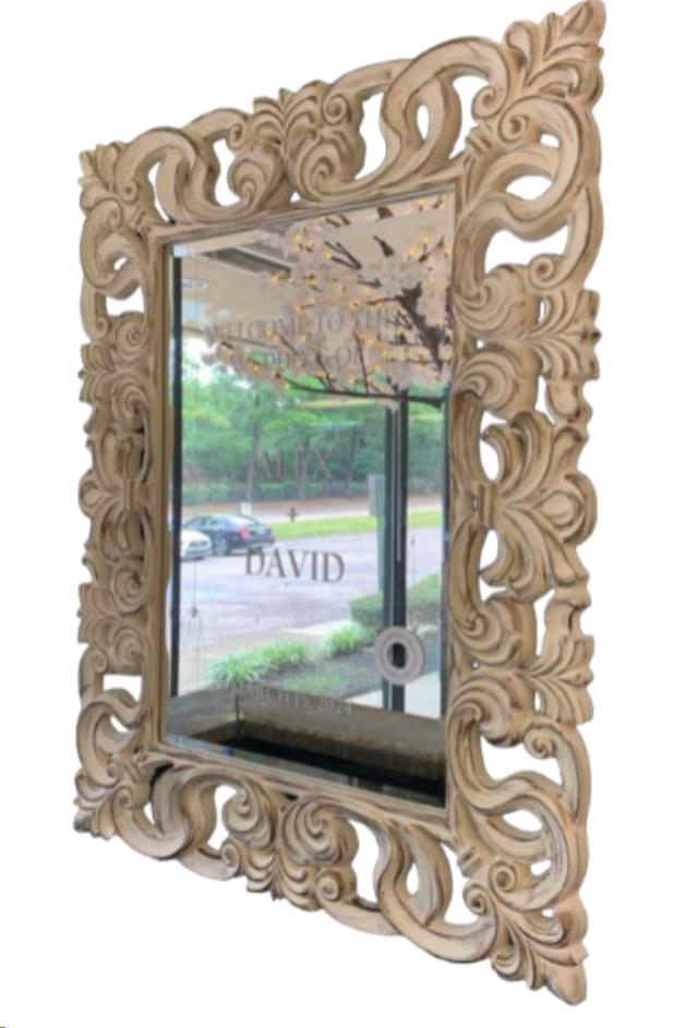 Rental store for Gold Accent Cream Frame Mirror, 24x36 in Memphis TN